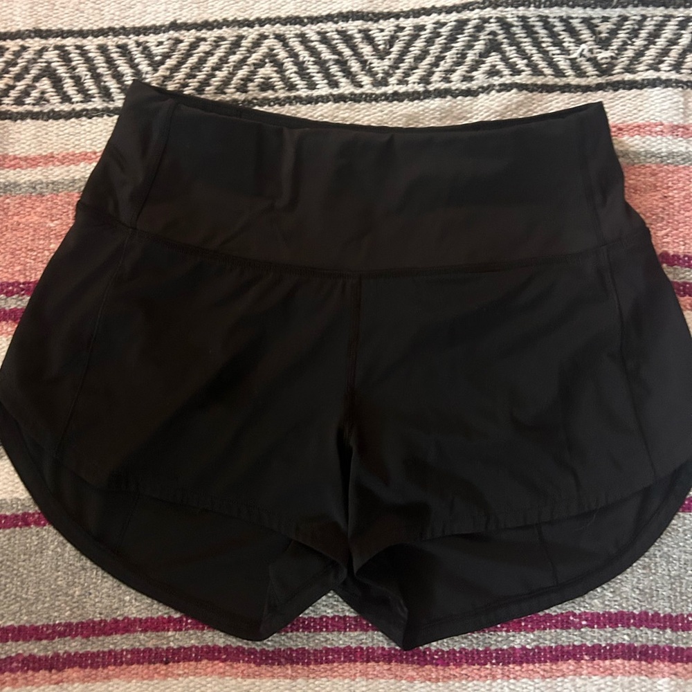 black lululemon speed up shorts